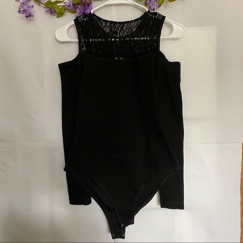 Bodywear Black Cold Shoulder Bodysuit
